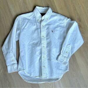 Ralph Lauren White Oxford Button-Down Long Sleeve Shirt
